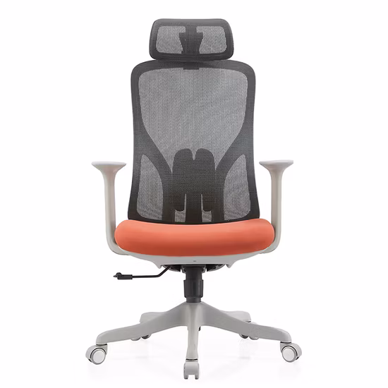 Доступное эргономичное поворотное офисное кресло с двойной спинкой из сетки